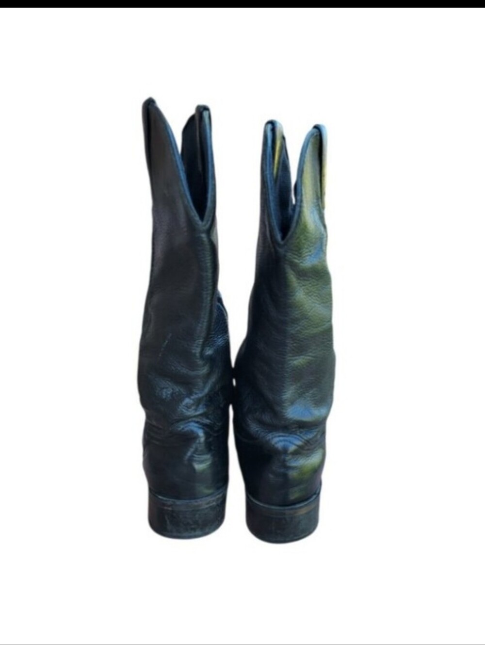 Durango Black Leather Pull On Cowboy Western Ranch Horse Riding Barn Boot Men 10 - Picture 3 of 14